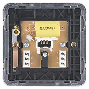 Schneider Electric Lisse Deco Master Telephone Socket Brushed Stainless Steel with Black Inserts 5 Schneider Electric Lisse Deco Master Telephone Socket Brushed Stainless Steel with Black Inserts - Image 4