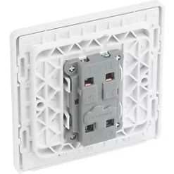 British General Evolve 20A 16AX 1-Gang Intermediate Light Switch Brushed Steel with White Inserts -Steel Switches Sales 171PX A4