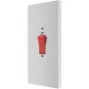 British General Evolve 45A 1-Gang 2-Pole Cooker Switch Brushed Steel with LED with White Inserts -Steel Switches Sales 174PY P