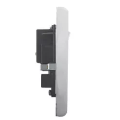 LAP 13A 2-Gang SP Switched Plug Socket Brushed Stainless Steel with White Inserts 5 Pack -Steel Switches Sales 1772C A4