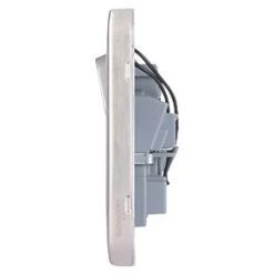 Schneider Electric Lisse Deco 13A 2-Gang DP Switched Plug Socket Brushed Stainless Steel with White Inserts -Steel Switches Sales 199FF A2