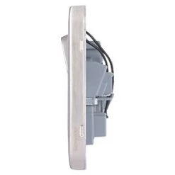 Schneider Electric Lisse Deco 13A 2-Gang DP Switched Plug Socket Brushed Stainless Steel with Black Inserts -Steel Switches Sales 233FF A2