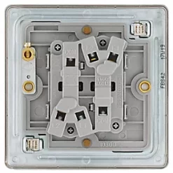 LAP 20A 16AX 2-Gang 2-Way Light Switch Brushed Stainless Steel -Steel Switches Sales 258KJ A3