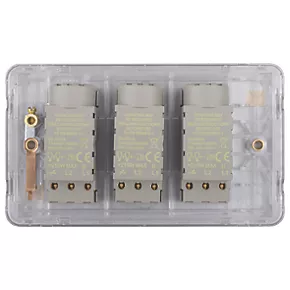 Schneider Electric Lisse Deco 3-Gang 2-Way Dimmer Brushed Stainless Steel 6 Schneider Electric Lisse Deco 3-Gang 2-Way Dimmer Brushed Stainless Steel - Image 4