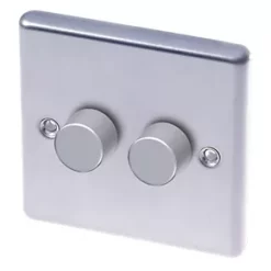 LAP 2-Gang 2-Way LED Dimmer Switch Brushed Stainless Steel