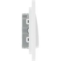 British General Evolve 10A 1-Gang 3-Pole Fan Isolator Switch Brushed Steel with White Inserts -Steel Switches Sales 378PX A5