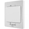 British General Evolve 10A 1-Gang 3-Pole Fan Isolator Switch Brushed Steel with White Inserts -Steel Switches Sales 378PX P