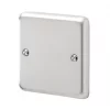 MK Albany Plus 1-Gang Blanking Plate Brushed Stainless Steel -Steel Switches Sales 379FF P