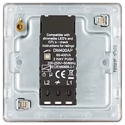 LAP 1-Gang 2-Way LED Dimmer Switch Brushed Stainless Steel -Steel Switches Sales 390KJ A3