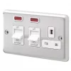 MK Albany Plus 45A 2-Gang DP Cooker Switch & 13A DP Switched Socket Brushed Stainless Steel with Neon with White Inserts 1 MK Albany Plus 45A 2-Gang DP Cooker Switch & 13A DP Switched Socket Brushed Stainless Steel with Neon with White Inserts -Steel Switches Sales 391FF P