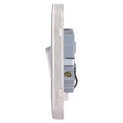 Schneider Electric Lisse Deco 20AX 1-Gang DP Control Switch Brushed Stainless Steel with LED with White Inserts -Steel Switches Sales 392FF A2