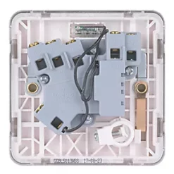 Schneider Electric Lisse Deco 13A Switched Fused Spur Brushed Stainless Steel with White Inserts -Steel Switches Sales 444FF A3