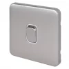 Schneider Electric Lisse Deco 10AX 1-Gang Intermediate Switch Brushed Stainless Steel with White Inserts -Steel Switches Sales 456FF P