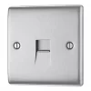 British General Nexus Metal Master Telephone Socket Brushed Steel
