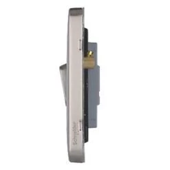 Schneider Electric Lisse Deco 10AX 2-Gang 2-Way Light Switch Brushed Stainless Steel with Black Inserts -Steel Switches Sales 480CC A2