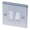 LAP 13A Switched Fused Spur Brushed Stainless Steel with White Inserts -Steel Switches Sales 48742 P