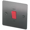 LAP 45A 1-Gang DP Cooker Switch Brushed Stainless Steel with LED -Steel Switches Sales 5114P P