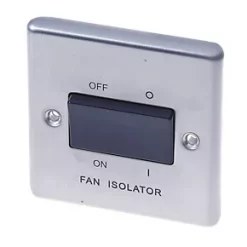 LAP 10AX 1-Gang 3-Pole Fan Isolator Switch Brushed Stainless Steel with Black Inserts