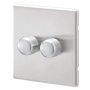 MK Aspect 2-Gang 2-Way Dimmer Switch Brushed Stainless Steel 3 MK Aspect 2-Gang 2-Way Dimmer Switch Brushed Stainless Steel
