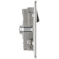 LAP 13A 2-Gang DP Switched Socket + 3.1A 2-Outlet Type A USB Charger Brushed Stainless Steel with Graphite Inserts -Steel Switches Sales 533KJ A2