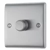 British General Nexus Metal 1-Gang 2-Way LED Dimmer Switch Brushed Steel -Steel Switches Sales 53506 P