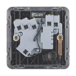 Schneider Electric Lisse Deco 13A Switched Fused Spur with LED Brushed Stainless Steel with Black Inserts -Steel Switches Sales 561CC A3