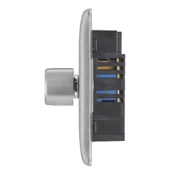 British General Nexus Metal 2-Gang 2-Way LED Dimmer Switch Brushed Steel -Steel Switches Sales 574FG A2