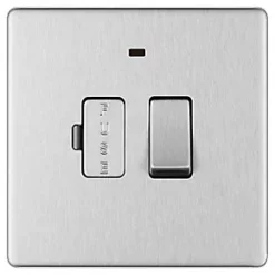 LAP 13A Switched Fused Spur with LED Brushed Stainless Steel -Steel Switches Sales 593KJ A1