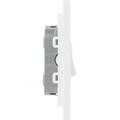 British General Evolve 20 A 16AX 3-Gang 2-Way Light Switch Brushed Steel with White Inserts -Steel Switches Sales 605PY A5
