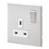 MK Aspect 13A 1-Gang DP Switched Plug Socket Brushed Stainless Steel with White Inserts 2 MK Aspect 13A 1-Gang DP Switched Plug Socket Brushed Stainless Steel with White Inserts -Steel Switches Sales 623FF P