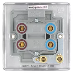 British General Nexus Metal 45A 1-Gang DP Cooker Switch Brushed Steel with LED -Steel Switches Sales 63869 A2