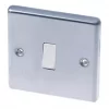LAP 10AX 1-Gang 2-Way Light Switch Brushed Stainless Steel with White Inserts -Steel Switches Sales 63966 P
