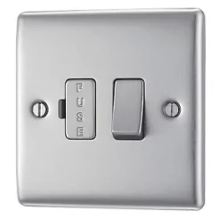 British General Nexus Metal 13A Switched Fused Spur Brushed Steel