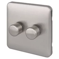 Schneider Electric Lisse Deco 2-Gang 2-Way Dimmer Brushed Stainless Steel