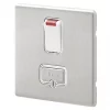 MK Aspect 13A Switched Fused Spur with Neon Brushed Stainless Steel with White Inserts -Steel Switches Sales 652FF P