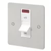 MK Edge 32A 1-Gang DP Control Switch Brushed Stainless Steel with Neon with White Inserts -Steel Switches Sales 658FF P