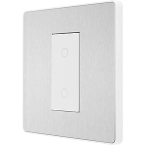 British General Evolve 1-Gang 2-Way LED Single Secondary Trailing Edge Touch Dimmer Switch Brushed Steel with White Inserts 3 British General Evolve 1-Gang 2-Way LED Single Secondary Trailing Edge Touch Dimmer Switch Brushed Steel with White Inserts