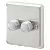 MK Albany Plus 2-Gang 2-Way Dimmer Switch Brushed Steel -Steel Switches Sales 703FF P