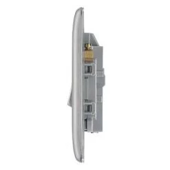 British General Nexus Metal 20A 1-Gang DP Control Switch Brushed Steel with LED -Steel Switches Sales 73493 A2