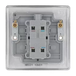 British General Nexus Metal 20A 1-Gang DP Control Switch Brushed Steel with LED -Steel Switches Sales 73493 A3