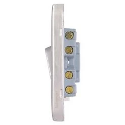 Schneider Electric Lisse Deco 13A Switched Fused Spur Brushed Stainless Steel with White Inserts -Steel Switches Sales 734FF A2