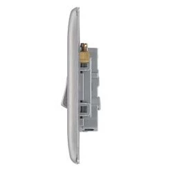 British General Nexus Metal 10AX 1-Gang 2-Way Light Switch Brushed Steel -Steel Switches Sales 73698 A2