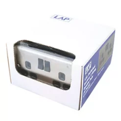 LAP 13A 2-Gang SP Switched Plug Socket Brushed Stainless Steel with Black Inserts 5 Pack -Steel Switches Sales 7853C A5