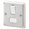 MK Albany Plus 13A Switched Fused Spur Brushed Stainless Steel with White Inserts -Steel Switches Sales 816FF P