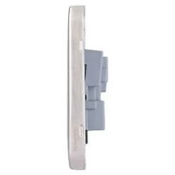 Schneider Electric Lisse Deco 13A 2-Gang Unswitched Plug Socket Brushed Stainless Steel with Black Inserts -Steel Switches Sales 840FF A2