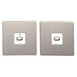 Energenie 1-Gang 2-Way LED Master & Slave Dimmer Switch Set Brushed Steel