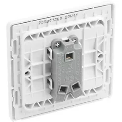 British General Evolve 20 A 16AX 1-Gang 2-Way Wide Rocker Light Switch Brushed Steel with White Inserts -Steel Switches Sales 857PY A4