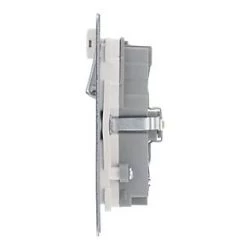 LAP 13A 2-Gang SP Switched Wi-Fi Extender Socket + 2.1A 1-Outlet Type A USB Charger Brushed Stainless Steel with White Inserts -Steel Switches Sales 883HF A2