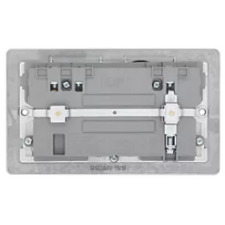 LAP 13A 2-Gang SP Switched Wi-Fi Extender Socket + 2.1A 1-Outlet Type A USB Charger Brushed Stainless Steel with White Inserts -Steel Switches Sales 883HF A3