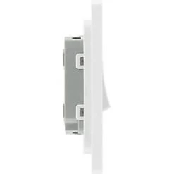 British General Evolve 20 A 16AX 2-Gang 2-Way Light Switch Brushed Steel with White Inserts -Steel Switches Sales 885PY A5